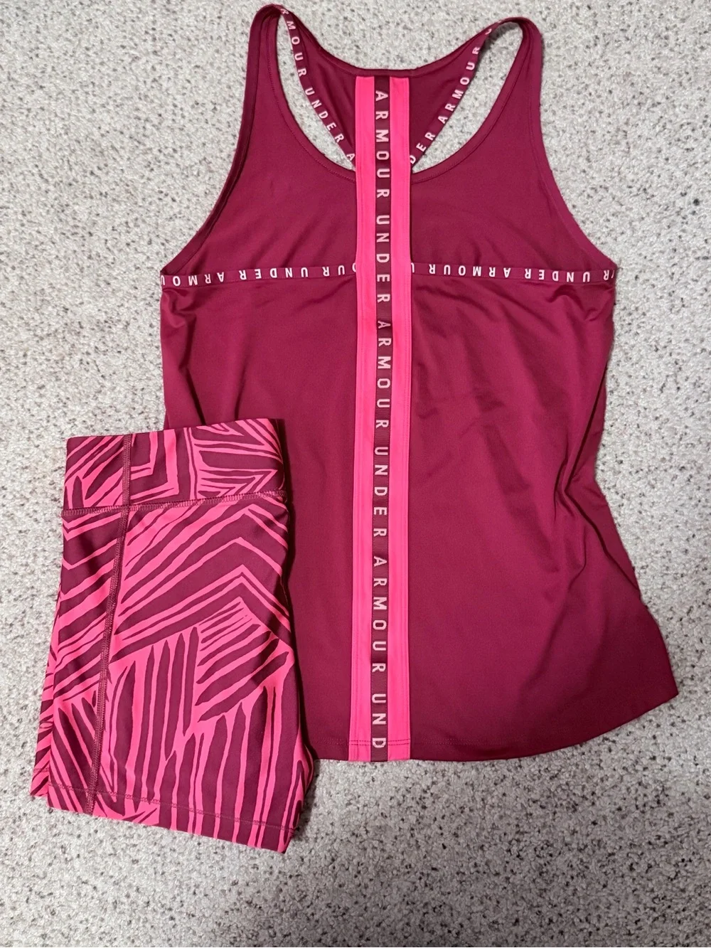 Under Armour Maroon & Pink Matching Set